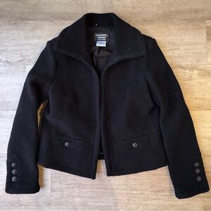 CHANEL Black Jacket Uniform Sz 38